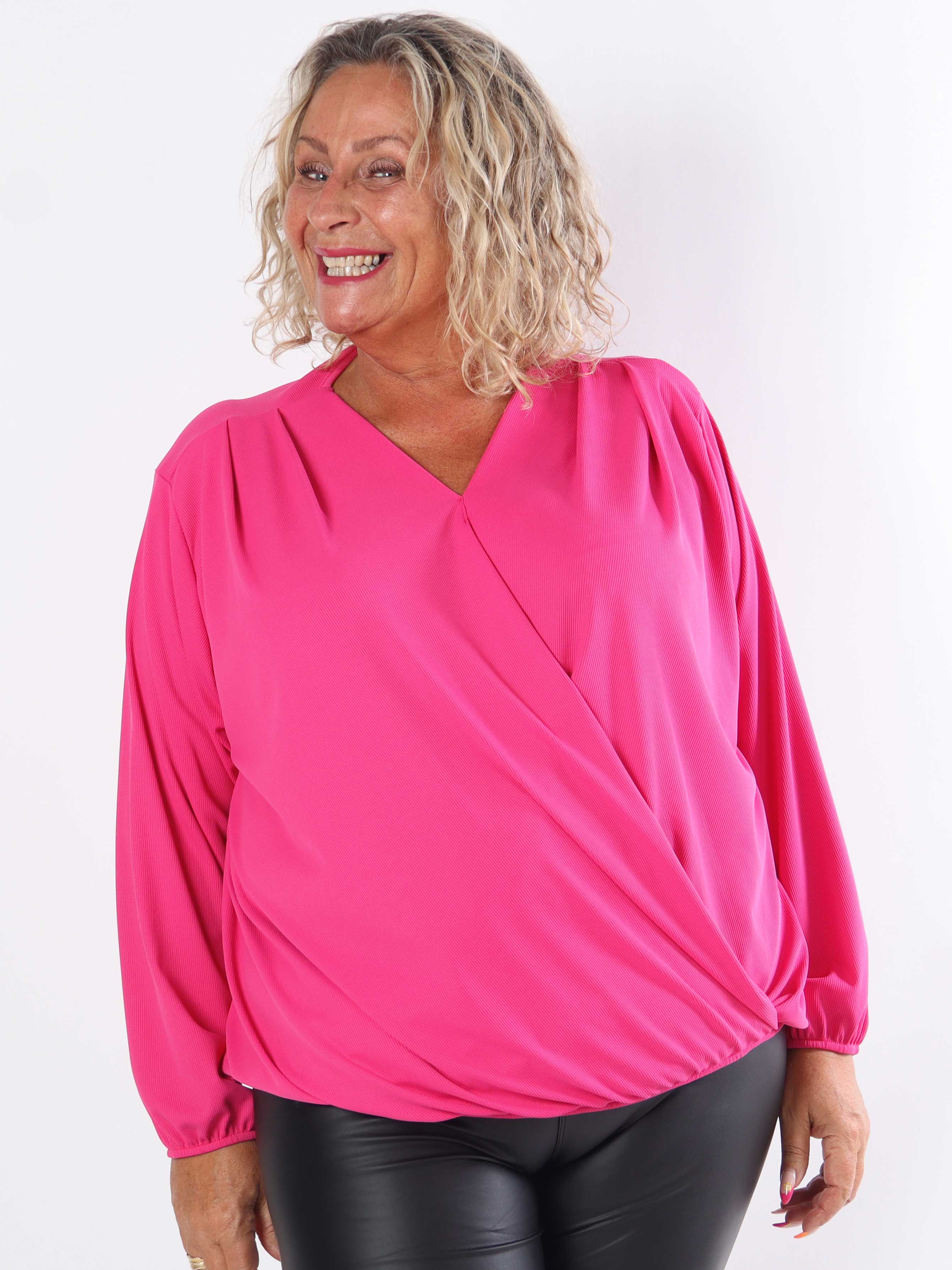 Naomi - Ribbet plus size tunika med elastik